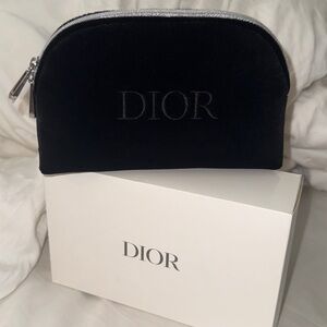 Dior velvet cosmetic pouch (trousse noir)